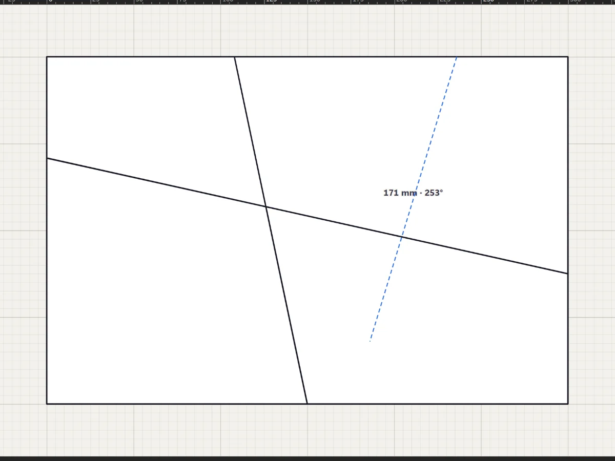 The Line tool drawing leads across a blank panel in VETRATA Studio.